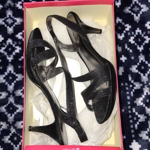 Black sparkly heels